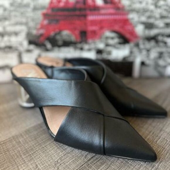 ZARA Heeled Mules Lucite Heels New w/o box, has dust bag covers, size 38, us 7.5 - Picture 1 of 8
